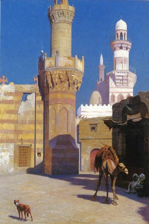 Jean-Léon Gérôme - Une Journee Chaud Au Caire (Devant La Mosquee) (A Hot Day in Cairo (In front of the Mosque))
