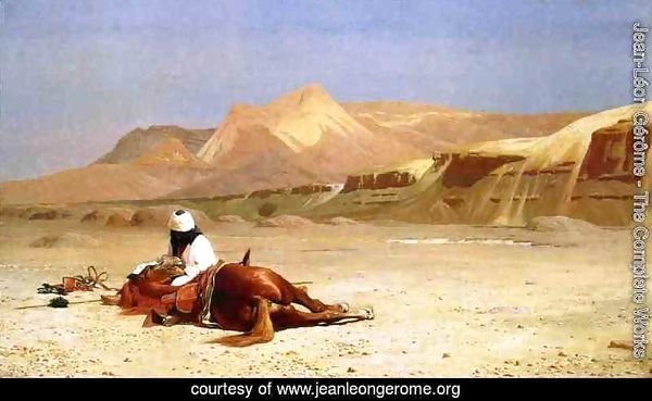 An Arab and His Horse in the Desert