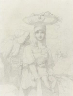 Two Italian Peasants And A Child