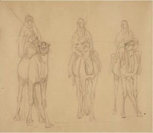 Jean-Léon Gérôme - Study Of Bedouins On Camels