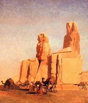 Jean-Léon Gérôme - Thebes Colosseums, Memnon and Sesostris (study)