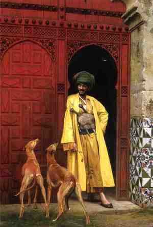 An Arab And His Dogs