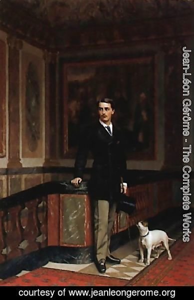 The Duc De La Rochefoucauld Doudeauville With His Terrier