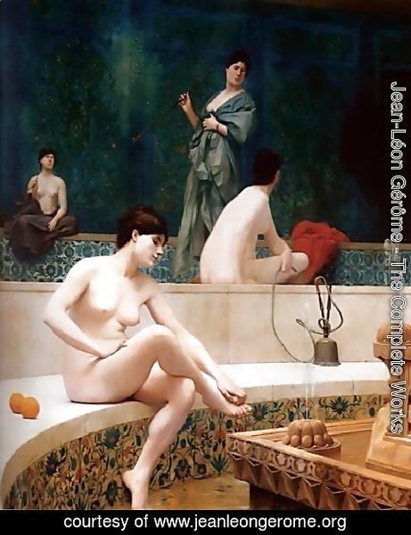 Jean-Léon Gérôme - A Bath, Woman Bathing Her Feet (or Harem Pool)