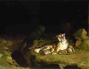 Jean-Léon Gérôme - Tigress and Her Cubs