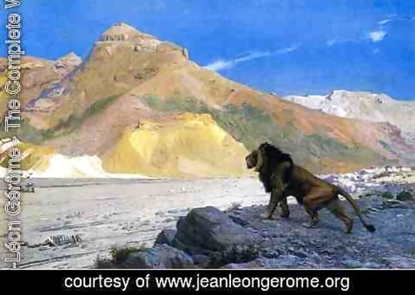 Jean-Léon Gérôme - Lion on a Cliff