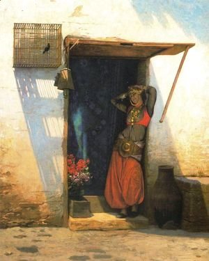 Woman of Cairo at her Door