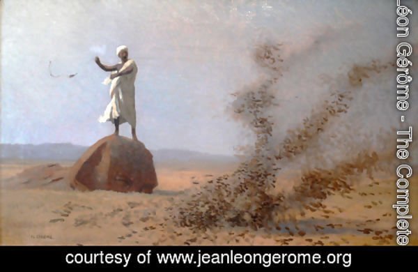 Jean-Léon Gérôme - Arab Frightening Larks Away (unfinished)