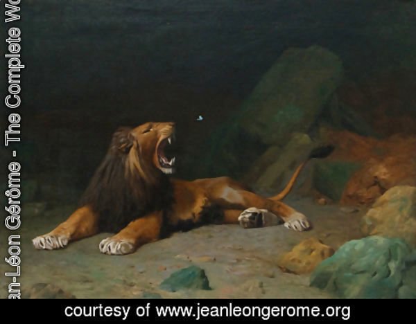 Jean-Léon Gérôme - Lion Snapping at a Butterfly