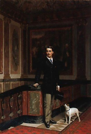 Jean-Léon Gérôme - The Duc De La Rochefoucauld Doudeauville With His Terrier