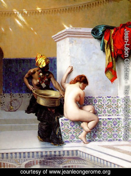 Jean-Léon Gérôme - Turkish Bath Or Moorish Bath   Two Women